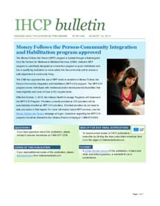IHCP bulletin INDIANA HEALTH COVERAGE PROGRAMS BT201438  AUGUST 19, 2014