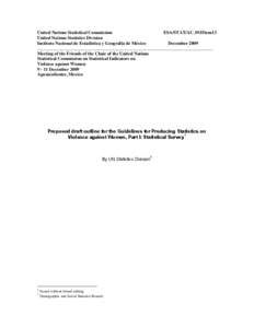 United Nations Statistical Commission ESA/STAT/AC.193/Item13 United Nations Statistics Division Instituto Nacional de Estadística y Geografía de México December 2009 ___________________________________________________