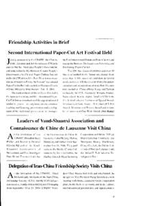 Leaders of Vaud-Shaanxi Association and Connaissance de Chine de Lausanne Visit China - Voice of Friendship n° 141 - February 2007