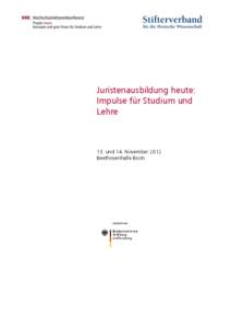 Juristenausbildung heute: Impulse für Studium und Lehre