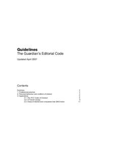 Guardian Editorial Code of Conduct, updated April 2007