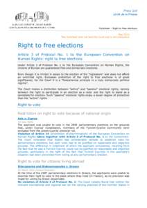Factsheet – Right to free elections