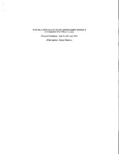 WASATCH INTEGRATED WASTE MANAGEMENT DISTRICT  (A Component Unit of Davis County) Financial Statements - June 30, 2011 and 2010