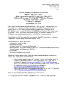 Centers for Medicare & Medicaid Services Moderator: Gregory Price[removed]:00 p.m. ET Confirmation # [removed]Page 1