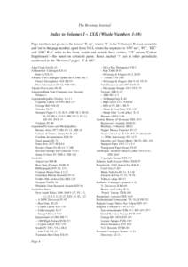 The Revenue Journal  Index to Volumes I – XXII (Whole Numbers[removed]Page numbers are given in the format ‘R-nn’, where ‘R’ is the Volume in Roman numerals and ‘nn’ is the page number, apart from Vol I, wher