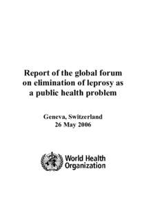 Microsoft Word - Global forum on Leprosy 06.doc