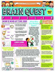 VISIT US AT BRAINQUEST.COM!  WINTER 2013