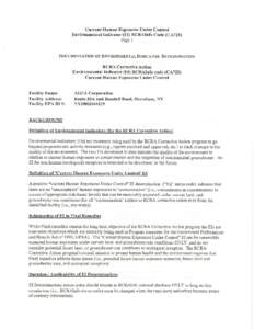 Documentation of Envirnmeantl Indicator Determination - AGFA Corp. - Peerless Photo Products, Shoreham, New York