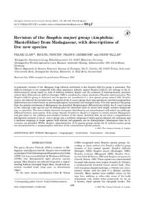 Zoological Journal of the Linnean Society (2001), 133: 495–529. With 29 figures doi:[removed]zjls[removed], available online at http://www.idealibrary.com on Revision of the Boophis majori group (Amphibia: Mantellidae)