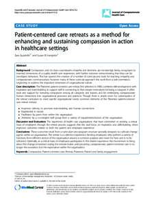 Guastello and Frampton Journal of Compassionate Health Care 2014, 1:2 http://www.jcompassionatehc.com/contentCASE STUDY  Open Access