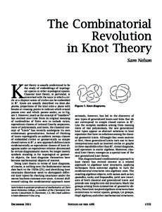 The Combinatorial Revolution in Knot Theory Sam Nelson  K