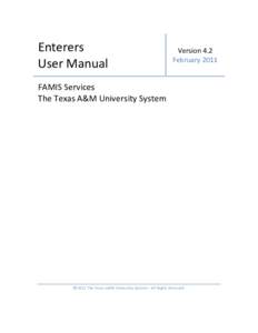 Enterers User Manual Version 4.2 February 2011