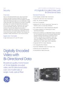 GE Security VDT/VDR14100WDM Series IFS Digitally Encoded Video with Bi-Directional Data