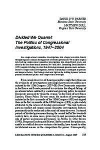 Divided We Quarrel  319 DAVID C.W. PARKER Montana State University