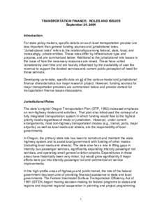 Microsoft Word - Transportation Finance Roles and Issues.doc