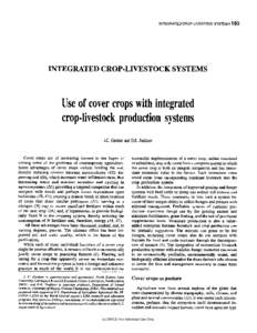 INTEGRATEDCROP-LIVESTOCKSYSTEMS 185  INTEGRATED CROP-LIVESTOCK SYSTEMS Use of cover crops with integrated crop-livestock production systems