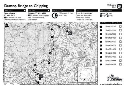 OS Explorer OL41 Dunsop Bridge to Chipping Start Point