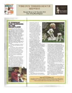 WIRE FOX TERRIER RESCUE MIDWEST Featured Rescue in the December 2013 Issue of Dog Fancy Magazine  