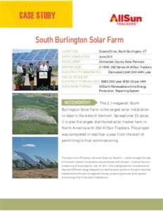 CASE STUDY South Burlington Solar Farm LOCATION: Dubois Drive, South Burlington, VT