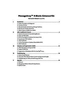 MessageAmp™ II-Biotin Enhanced Kit   Instruction Manual I.  (Cat #1791)