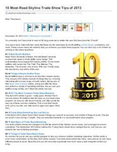 10 Most-Read Skyline Trade Show Tips of 2013