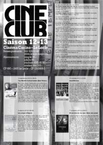Saison 12-­13  Cinéma Casino – Le Locle Renseignements: [removed]www.image-­magie.ch Abonnements: