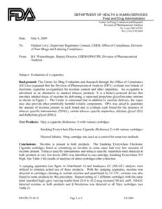 DEPARTMENT OF HEALTH & HUMAN SERVICES Food and Drug Administration Center for Drug Evaluation and Research Division of Pharmaceutical Analysis St. Louis, MO[removed]Tel[removed]