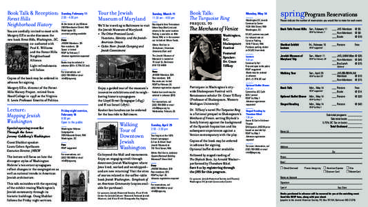 Jewish Community Center / Washington /  D.C. Jewish Community Center / Lillian & Albert Small Jewish Museum / Jewish Museum of Maryland / Jewish culture / Dupont Circle / Washington /  D.C. / Jewish history