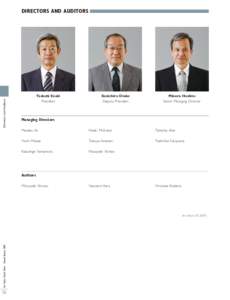 Directors and Auditors  Directors and Auditors Tadashi Ezaki President