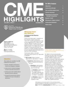 CME  In this issue: Objectives	1 Instructional Design