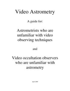 Microsoft Word - Video Astrometry.doc
