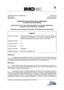 CONSIDERATION AND ADOPTION OF AMENDMENTSTO MANDATORY INSTRUMENTS