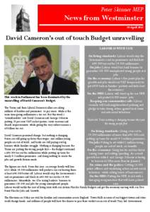 Peter Skinner MEP  News from Westminster 20 April[removed]David Cameron’s out of touch Budget unravelling