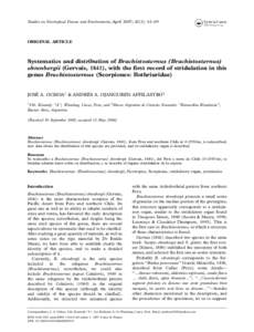 Studies on Neotropical Fauna and Environment, April 2007; 42(1): 61–69  ORIGINAL ARTICLE
