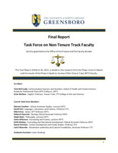 Final Report of the UNCG Task Force on NTT Fac