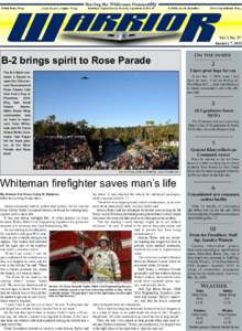 Vol. 1 No. 37 January 7, 2011 B-2 brings spirit to Rose Parade  It was Dec. 7, 2001, when I first