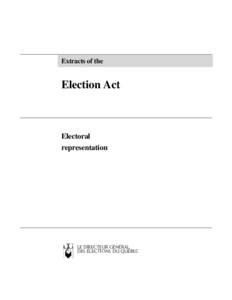 Extracts of the  Election Act Electoral representation