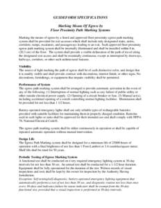 MARKING OF MEANS OF EGRESS BY FLOOR PROXIMITY PATH MARKING SYSTEM