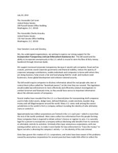 July 30, 2013 The Honorable Carl Levin United States Senate 269 Russell Senate Office Building Washington, D.CThe Honorable Charles Grassley