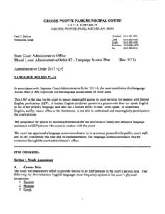 GROSSE POINTE PARK MUNICIPAL COURT[removed]E. JEFFERSON GROSSE POINTE PARK, MICHIGAN[removed]CarlF.Jarboe Municipal Judge