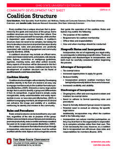 OHIO STATE UNIVERSITY EXTENSION CDFS-4-14 COMMUNITY DEVELOPMENT FACT SHEET  Coalition Structure