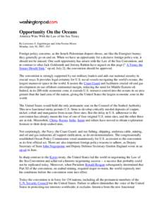 Politics of the United States / International Republican Institute / Lawrence Eagleburger / International Seabed Authority / United Nations Convention on the Law of the Sea / Ronald Reagan / Foreign policy of the United States / John Negroponte / United States non-ratification of the UNCLOS / Ambassadors of the United States / International relations / Law of the sea