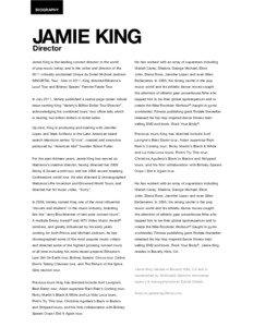 BIOGRAPHY  JAMIE KING