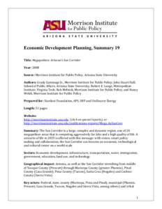 Phoenix metropolitan area / Megaregions of the United States / Intermodal Surface Transportation Efficiency Act / Arizona Sun Corridor / Geography of Arizona / Geography of the United States / Arizona