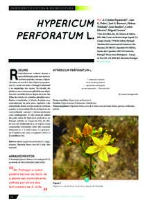 HORTOFRUTICULTURA & FLORICULTURA  HYPERICUM PERFORATUM L.  Por: A. Cristina Figueiredo1*, Luis