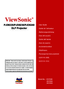 ViewSonic  ® PJD6220/PJD6230/PJD6240 DLP Projector