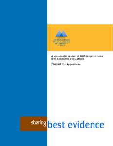 A Systematic Review of OHS Interventions with Economic Evaluations: Volume 2 Appendices