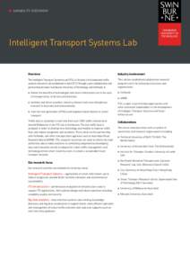 n  CAPABILITY STATEMENT  Intelligent Transport Systems Lab Overview