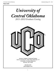 University of Central Oklahoma  Graduate Catalog, [removed]About UCO