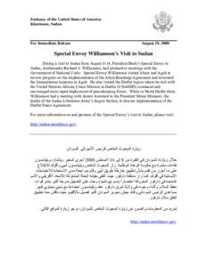 Microsoft Word[removed]Special Envoy Williamson Visit to Sudan.doc